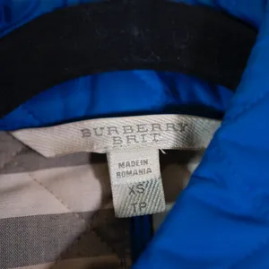 Burberry Brit Women's Button Front Collared Quilted Lightweight Jacket Blue XS thumbnail 2