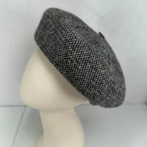Zara Medium Wool Blend Beret Grey Textured Knit Winter Hat French Chic Accessory thumbnail 3