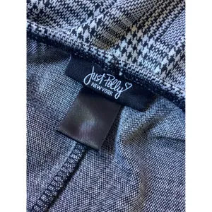 Just Polly New York Glen Plaid Bustier Mini Dress Black White Slit Sleeveless L thumbnail 5