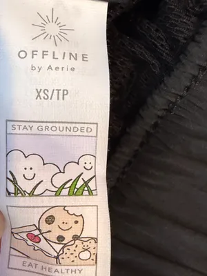 Offline by aerie Cargo Baggy Track Pants in Black Size XS thumbnail 7