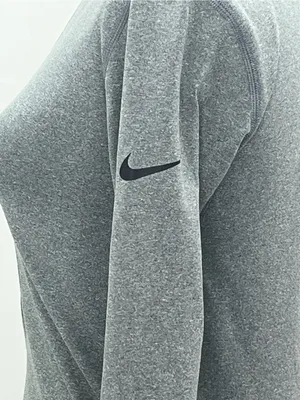 Nike Pro Dri-FIT Womens Gray Half-Zip Pullover Mock Neck w/Thumbholes Medium thumbnail 4