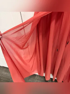 NWOT Halara Coral High Waisted Drawstring Mesh 2-in-1 Pocket Maxi Skirt thumbnail 7