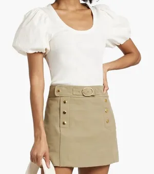 Derek Lam10 Crosby Willa white poplin puff sleeve top M thumbnail 1