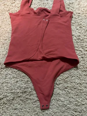 Abercrombie & Fitch Rose Orange Square-Neck Bodysuit thumbnail 4