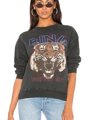 ANINE BING OG Tiger Graphic Crewneck Sweatshirt thumbnail 8