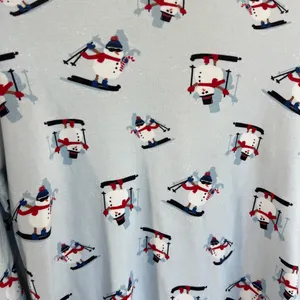 Hanna Andersson Women’s Blue Snowman Christmas Winter Pajamas Set Size Medium thumbnail 9
