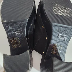 Rag & Co. Black Faux Suede Platform Mules Size 9.5 thumbnail 7