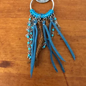 Justin Boots Turquoise Concho Fringe Earrings Western Cowgirl Boho Statement NWT thumbnail 13