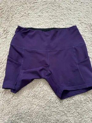 ODODOS Power Flex Yoga Shorts Tummy Control Workout Running Shorts Deep Purple L thumbnail 4