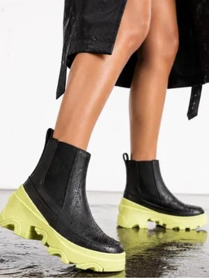 Sorel BREX Boot Chelsea Waterproof, Black/Yellow size 7.5, NEW WITH BOX thumbnail 1