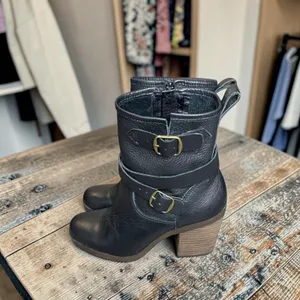 Lucky Brand Orenzo Ankle Moto Boots Black Leather Women's Size 6 thumbnail 10