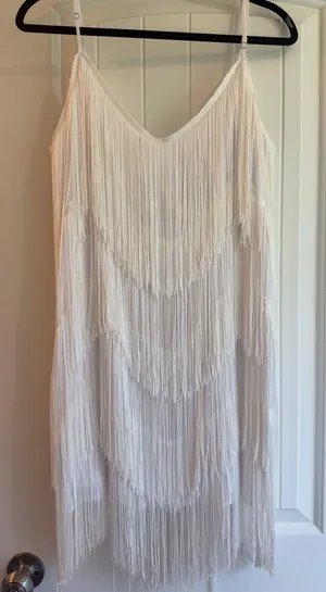 Showpo White fringe dress thumbnail 1