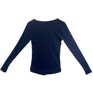 Abercrombie & Fitch Black Ribbed Knit V-Neck Henley Long Sleeve Blouse Size XL thumbnail 2