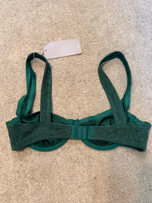 Missguided Green Sparkle Unlined Balconette Bra Size S thumbnail 3