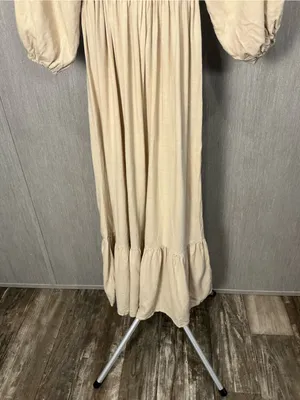 Women’s Cream Smocked Off-Shoulder Maxi Dress Size 2 thumbnail 12