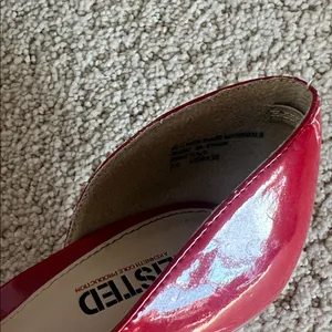 Unlisted Glossy Red Peep Toe Heels thumbnail 5