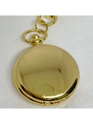 joy & iman Pocket Watch Quartz Clip On Purse Fob Gold Tone brown dial running thumbnail 4