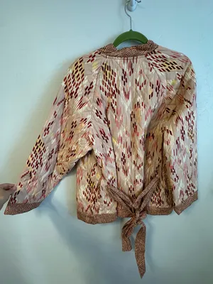 Knox Rose Quilted Open-Front Cardigan Jacket - Beige, Pink, Burgundy thumbnail 5