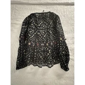Sea New York Maja Top Cotton Size XS Boho Peplum Embellished thumbnail 5