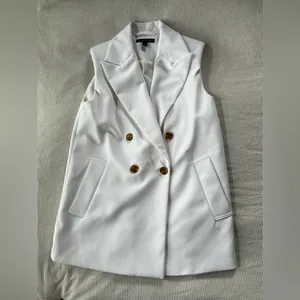 Banana Republic White Sleeveless Blazer Vest thumbnail 5