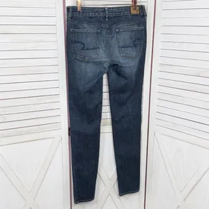 American Eagle Skinny Super Stretch Ankle Jeans Dark‎ Blue Size 8 Long thumbnail 3