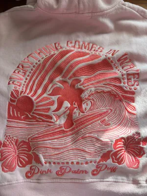 Pink Palm Puff Hoodie thumbnail 1
