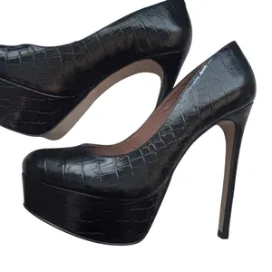 Steve Madden Black Croc Leather Stiletto Heel Shoe Size 7.5 thumbnail 6