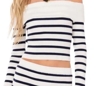 Edikted ELIA KNITTED FOLD OVER CROP TOP thumbnail 1