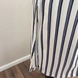 Free People Tuxedo Stripe Wrap Dress Sleeveless‎ Blue Side Slit Size XS thumbnail 7