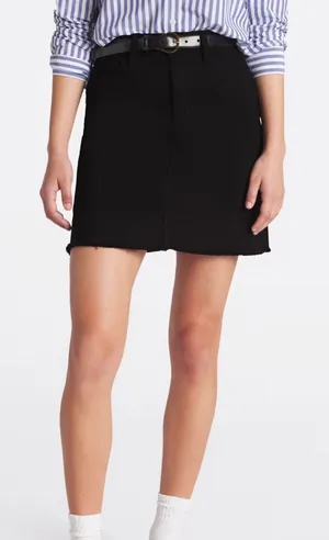 Just USA Black Denim Mini Skirt NWT Size L thumbnail 1