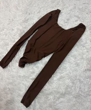 Aerie smootheez Women's Long-Sleeve Scoop Neck Bodysuit - Brown thumbnail 1