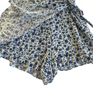 Altar’d State Blue and White Floral Print Faux Wrap Romper Women’s Medium thumbnail 6