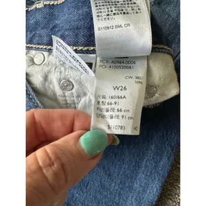 Levis Low Pro Straight Distressed Jeans Medium Wash Blue Denim W26 A0964-0006EUC thumbnail 5