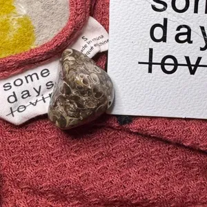 NEW Somedays Lovin Lost Lovers Burnt Pink Waffle Knit Romper — SMALL thumbnail 2