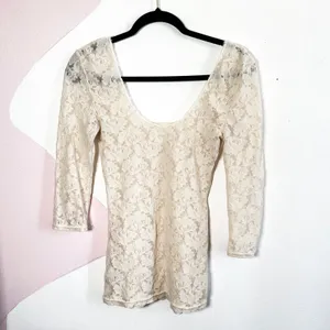 Intimately Free People White Lace Top Sz‎ Small Festival Boho thumbnail 2