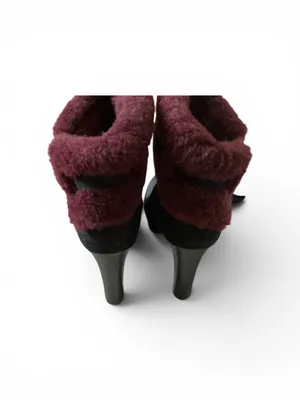Ugg Scarlett black suede shearling cuff women’s ankle boots size 7.5 thumbnail 6