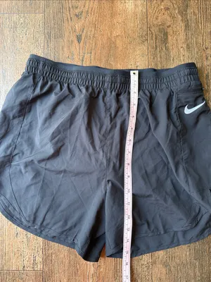 Nike Women’s Black Athletic Running Shorts with White Swoosh thumbnail 5