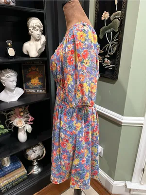 Vince Camuto Floral Puff Sleeve Mini Dress – Size 10 thumbnail 5