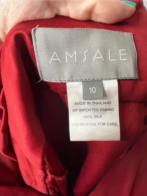 Amsale Elegant Red Halter Maxi Dress - Classic Evening Style size 10 thumbnail 13