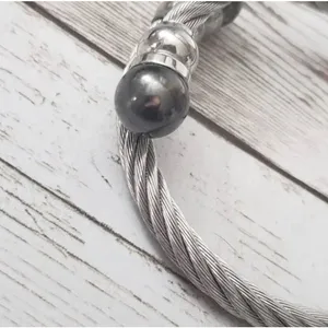 Vintage Bracelet / Bangle Silver Tone Wire Design thumbnail 4