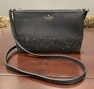 KATE SPADE BLACK‎ FLASH GLITTER CROSSBODY BAG thumbnail 1