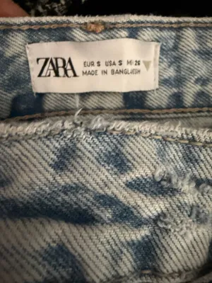 Zara TRF Crossover Long Denim Split Front Rough Hem Maxi Skirt Size Small. thumbnail 7