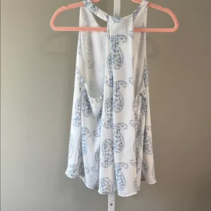 LOFT‎ White and Blue Paisley Tank Top Size L thumbnail 4