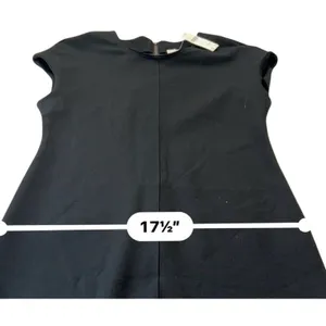 NWT Maeve by Anthropologie Black Cap-Sleeve Seamed Shift Mini Dress Size Medium thumbnail 13