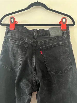 Levi's Black Wedgie Straight High Rise Jeans 30 Button Fly 90s Model Off Duty thumbnail 4