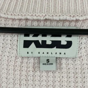 KBB by Kahlana Pink Waffle Knit Oversized Button Front Cardigan Sweater Small thumbnail 6