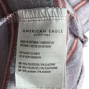 American Eagle Women’s Striped Long Sleeve Top XS Purple Soft Stretch‎ Casual thumbnail 6