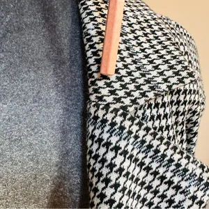 Sanctuary Anthropologie Blazer Womens XL Long Jacket Pockets Houndstooth Button thumbnail 5