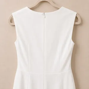 Lulus NWOT Enticing Endeavors White Stretchy Knit Wide Cut Pant Jumpsuit Large thumbnail 8