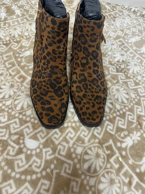 Blondo Leopard Print Ankle Booties in Brown and Black thumbnail 2